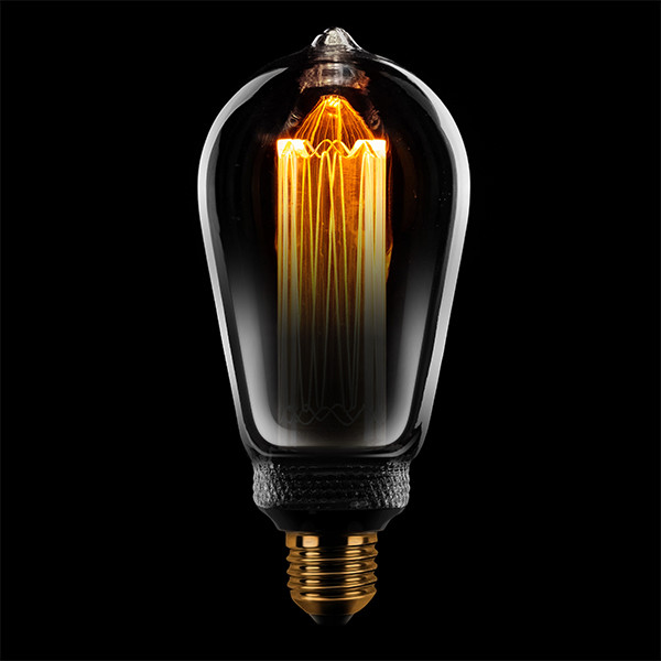 123led LED lamp E27 | Edison ST64 | Kooldraadlamp | Smoke/Helder | 1800K | Dimbaar | 5W  LDR01586 - 1