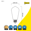 123led LED lamp E27 | Edison ST64 | Mat | 2700K | Dimbaar | 7W (60W)  LDR02116 - 2