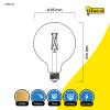 123led LED lamp E27 | Globe G125 | Filament | 2700K | Dimbaar | 7W (60W)  LDR02104 - 2