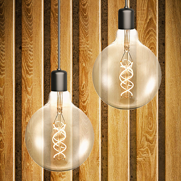 123led LED lamp E27 | Globe G125 | Filament | Goud | 2000K | Dimbaar | 5W (28W) LDR09456 - 2