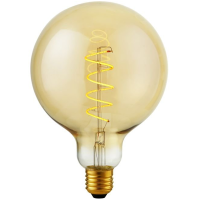 123led LED lamp E27 | Globe G125 | Spiral Filament | Goud | 2000K | Dimbaar | 4W  LDR09219