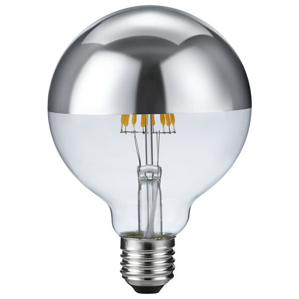 123led LED lamp E27 | Globe G95 | Kopspiegel | Zilver | 2500K | Dimbaar | 6.5W (40W)  LDR09252 - 1