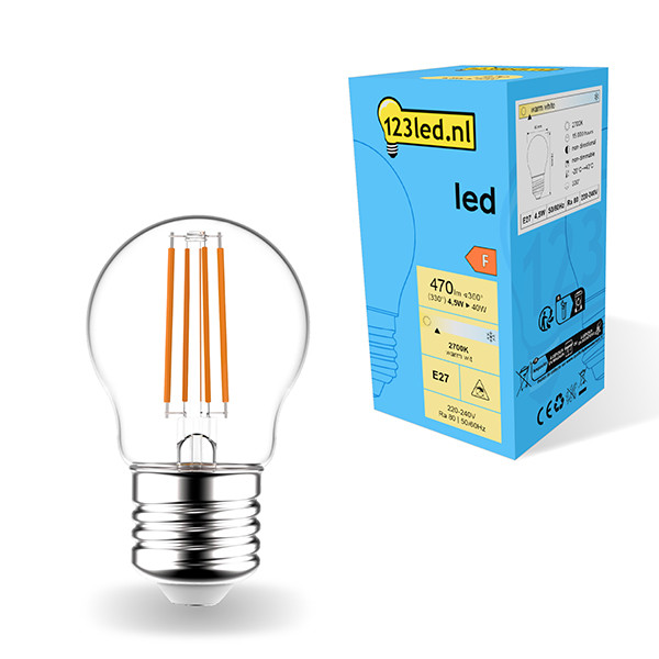123led LED lamp E27 | Kogel G45 | Filament | 2700K | 4.5W (40W)  LDR01824 - 1