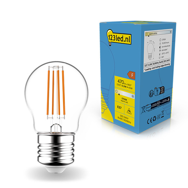 123led LED lamp E27 | Kogel G45 | Filament | 2700K | Dimbaar | 4.5W (40W) LDR01830 - 1