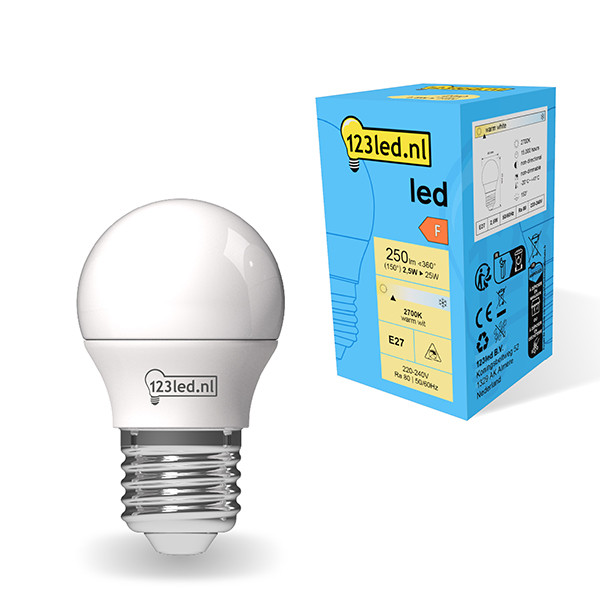 123led LED lamp E27 | Kogel G45 | Mat | 2700K | 2.5W (25W)  LDR01804 - 1