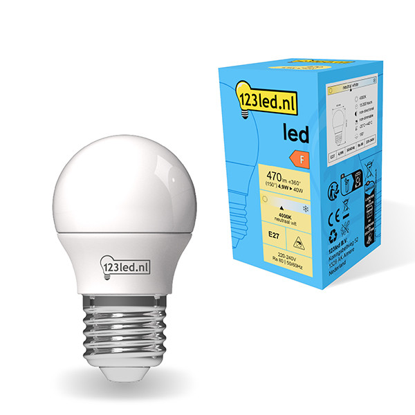 123led LED lamp E27 | Kogel G45 | Mat | 4000K | 4.9W (40W)  LDR01808 - 1