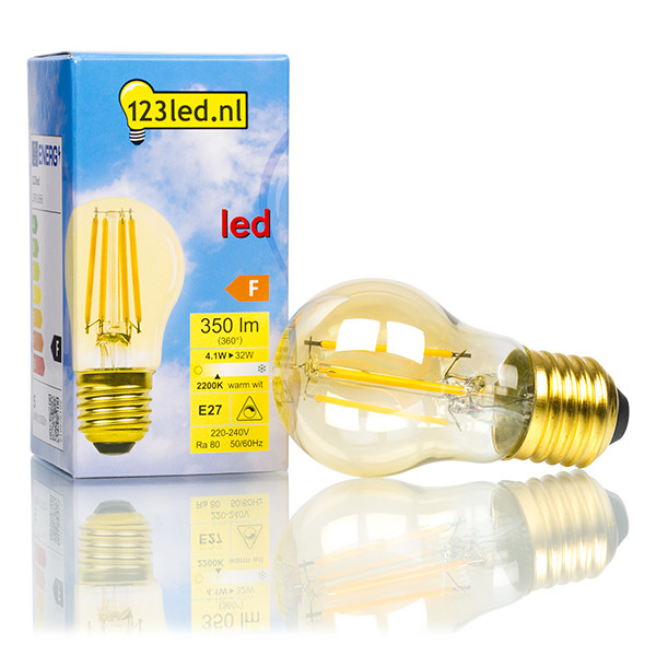 123led LED lamp E27 | Kogel P45 | Filament | Goud | 2200K | Dimbaar | 4.1W (32W)  LDR01666 - 1