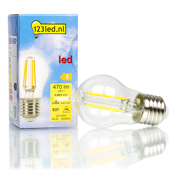 123led LED lamp E27 | Kogel P45 | Filament | Helder | 2700K | Dimbaar | 4.2W (40W)  LDR01680 - 1