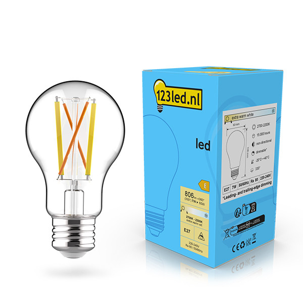 123led LED lamp E27 | Peer A60 | Filament | 2200-2700K | Dim to warm | 7W (60W) LDR02090 - 1