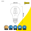 123led LED lamp E27 | Peer A60 | Filament | 2700K | Dimbaar | 4.5W (40W)  LDR01800 - 2