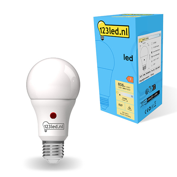 123led LED lamp E27 | Peer A60 | Mat | Daglichtsensor | 2700K | 8W (60W)  LDR01844 - 1
