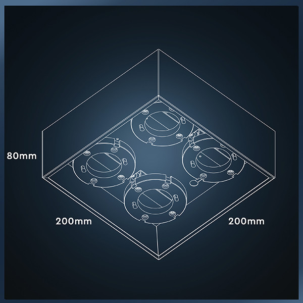 123led LED opbouwspot | Vierkant | 4x GX53 | Zwart  LDR06599 - 3