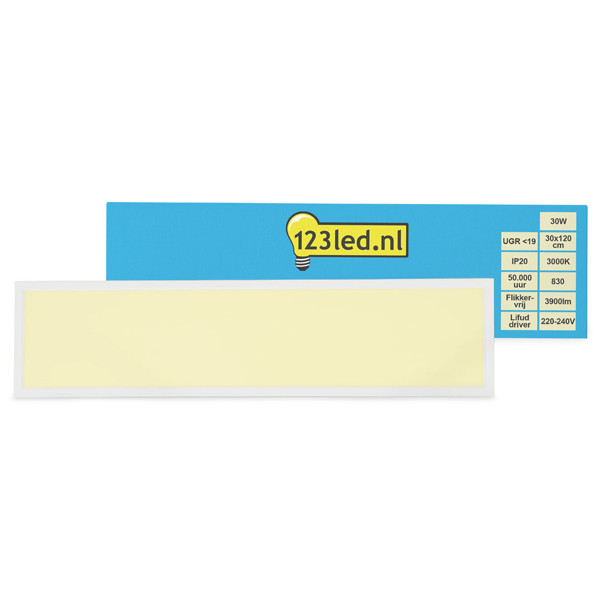 123led LED paneel 30x120 cm | 3000K (830) | 3900 lumen | UGR19 | 30W LDR08670 - 1