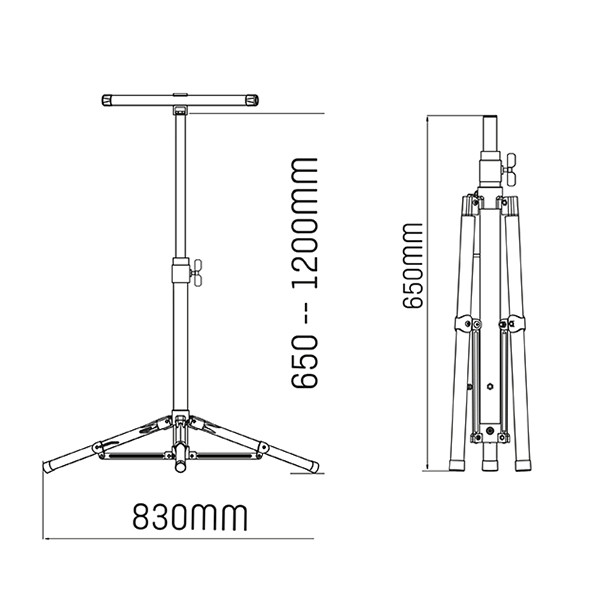 123led LED werklamp op statief 120 cm | 4000K | 1500 lumen | IP65 | 20W  LDR06715 - 6