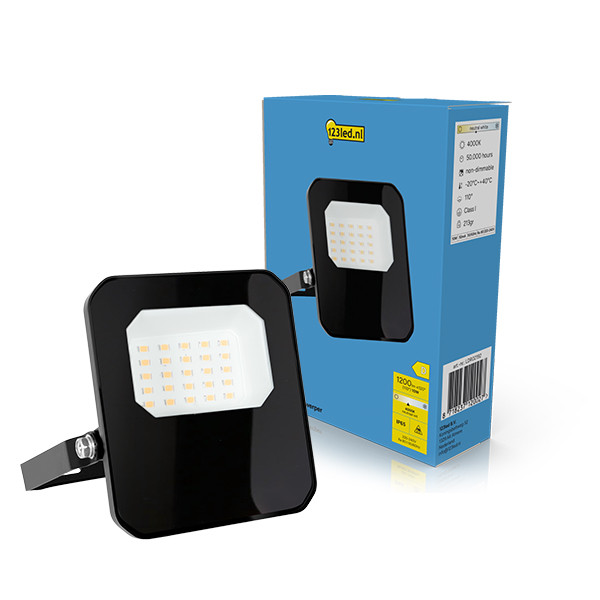 123led Led Breedstraler 10W | 4000K | 1200 lumen | IP65 | Zwart  LDR02192 - 1