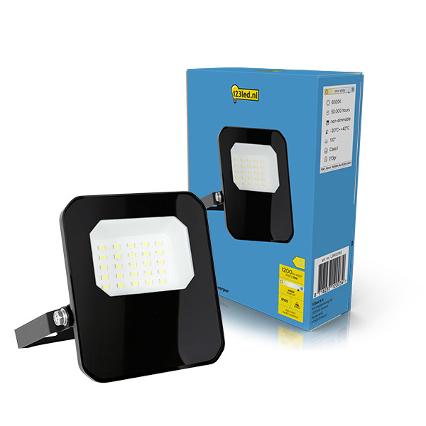 123led Led Breedstraler 10W | 6500K | 1200 lumen | IP65 | Zwart  LDR02193 - 1