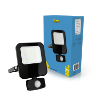123led Led Breedstraler met sensor 20W | 6500K | 2400 lumen | IP65 | Zwart  LDR02205