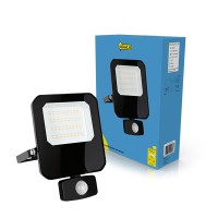 123led Led Breedstraler met sensor 30W | 4000K | 3600 lumen | IP65 | Zwart  LDR02206