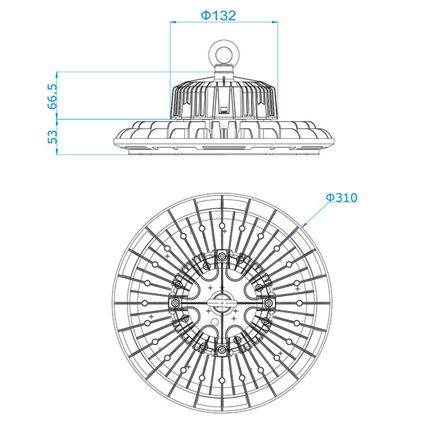 123led Led High bay lamp 150W | 6000K | 24.000 lumen | Philips driver  LDR03314 - 2