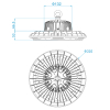 123led Led High bay lamp 150W | 6000K | 24.000 lumen | Philips driver  LDR03314 - 2