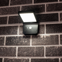 123led Led Solar wandlamp met sensor | Kimberley | 2700, 5000K (Zwart, IP44)  LDR06361