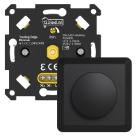 Led dimmer inbouw 3-100W | Fase afsnijding (RC) | Compleet | Zwart | 123led huismerk LDR02458