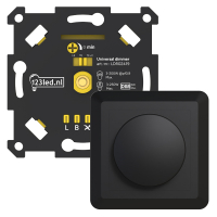 Led dimmer inbouw 3-250W | Fase aan- en afsnijding (RLC) | Compleet | Zwart | 123led huismerk LDR02460