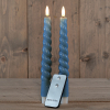 123led Led dinerkaars 23 cm | Blauw | Gedraaid | 3D vlam | 2 stuks  LCO00272