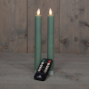 123led Led dinerkaars 23 cm | Jade Groen | Bewegende vlam | 2 stuks  LCO00223