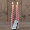 123led Led dinerkaars 23 cm | Lila | Gedraaid | 3D vlam | 2 stuks  LCO00275