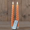 123led Led dinerkaars 23 cm | Perzik | Gedraaid | 3D vlam | 2 stuks  LCO00278