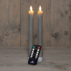 123led Led dinerkaars 23 cm | Taupe | 3D vlam | 2 stuks  LCO00248