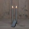 123led Led dinerkaars 23 cm | Taupe | Bewegende vlam | 2 stuks  LCO00219