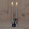 123led Led dinerkaars 23 cm | Taupe | Gedraaid | 3D vlam | 2 stuks  LCO00232