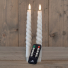 123led Led dinerkaars 23 cm | Wit | Gedraaid | 3D vlam | 2 stuks  LCO00130
