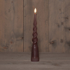 123led Led dinerkaars 29 cm | Antiek Roze | Gedraaid | 3D vlam | 1 stuk  LCO00239