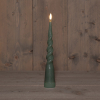 123led Led dinerkaars 29 cm | Jade Groen | Gedraaid | 3D vlam | 1 stuk  LCO00238