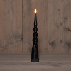 123led Led dinerkaars 29 cm | Zwart | Gedraaid | 3D vlam | 1 stuk  LCO00240