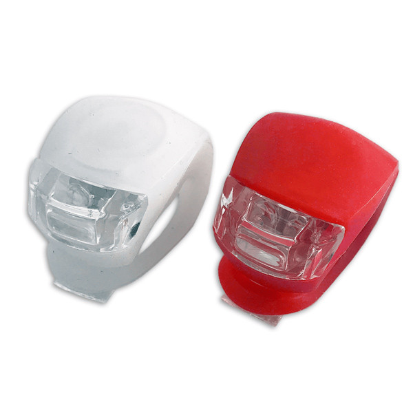 123led Led fietslamp | op batterij | siliconen | wit en rood licht  LDR07221 - 1