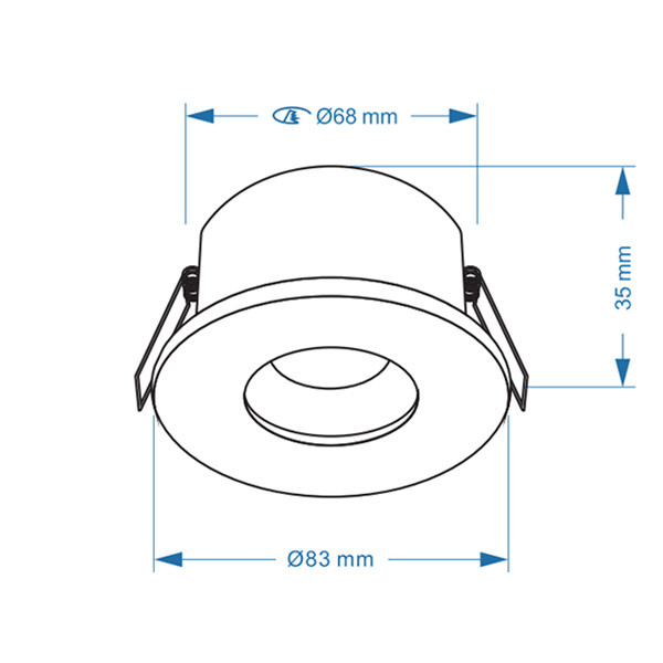 123led Led inbouwarmatuur | Rond | Nikkel | GU10 fitting | Ø 68 mm | IP65  LDR08016 - 4