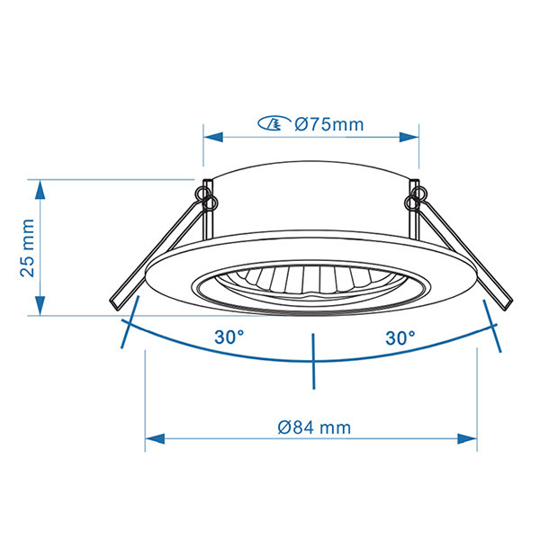 123led Led inbouwarmatuur | Rond | Nikkel | GU10 fitting | Ø 75 mm | IP20  LDR08002 - 4