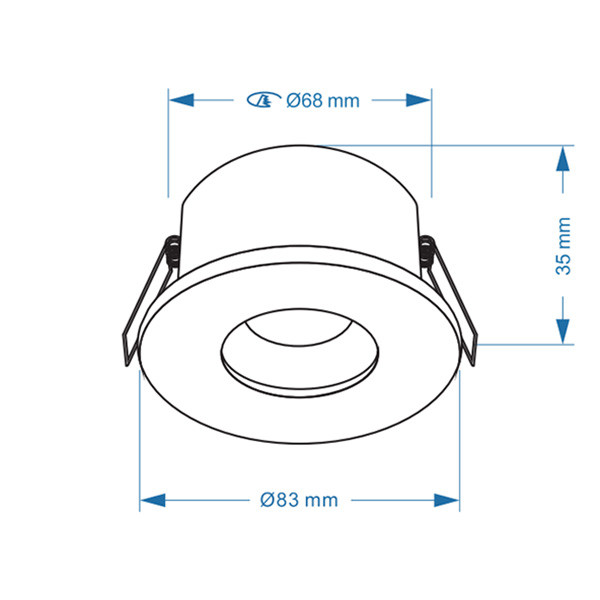 123led Led inbouwarmatuur | Rond | Wit | GU10 fitting | Ø 68 mm | IP65  LDR08014 - 4