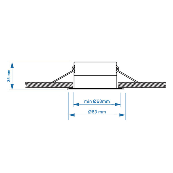 123led Led inbouwarmatuur | Rond | Wit | GU10 fitting | Ø 68 mm | IP65  LDR08014 - 5