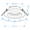 123led Led inbouwarmatuur | Rond | Zwart/Wit | GU10 fitting | Ø 90 mm | IP20  LDR08010 - 4