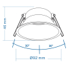 123led Led inbouwarmatuur | Rond diep | Wit | GU10 fitting | Ø 85 mm | IP20  LDR08006 - 4