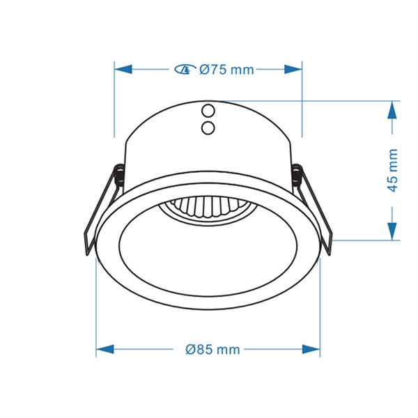 123led Led inbouwarmatuur | Rond diep | Zwart | GU10 fitting | Ø 75mm | IP65  LDR08021 - 4