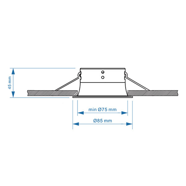 123led Led inbouwarmatuur | Rond diep | Zwart | GU10 fitting | Ø 75mm | IP65  LDR08021 - 5