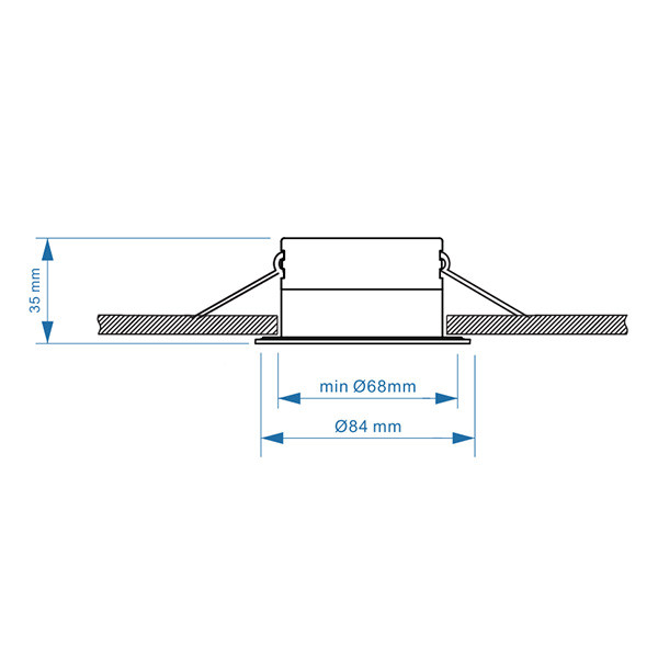 123led Led inbouwarmatuur | Vierkant | Nikkel | GU10 fitting | Ø 68mm | IP65  LDR08019 - 5