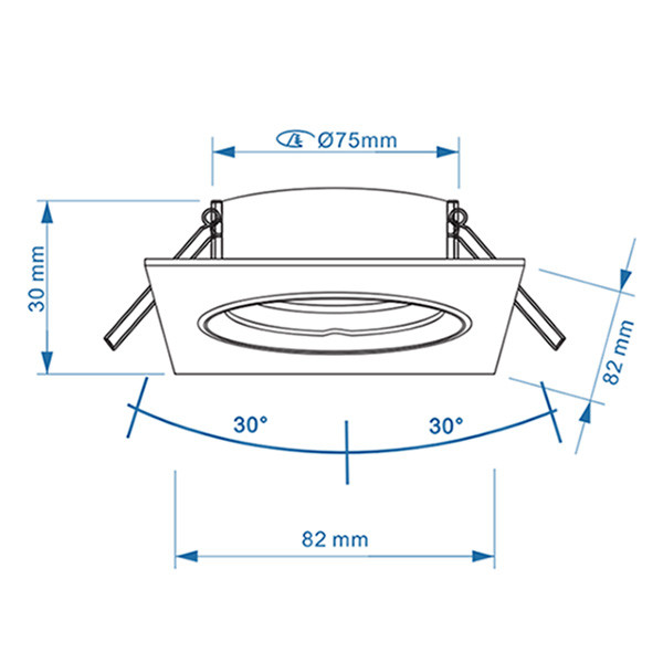 123led Led inbouwarmatuur | Vierkant | Nikkel | GU10 fitting | Ø 75 mm | IP20  LDR08005 - 4