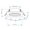 123led Led inbouwarmatuur | Vierkant | Wit | GU10 fitting | Ø 75 mm | IP20  LDR08003 - 4